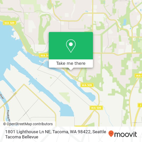 Mapa de 1801 Lighthouse Ln NE, Tacoma, WA 98422