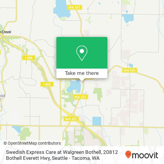 Mapa de Swedish Express Care at Walgreen Bothell, 20812 Bothell Everett Hwy