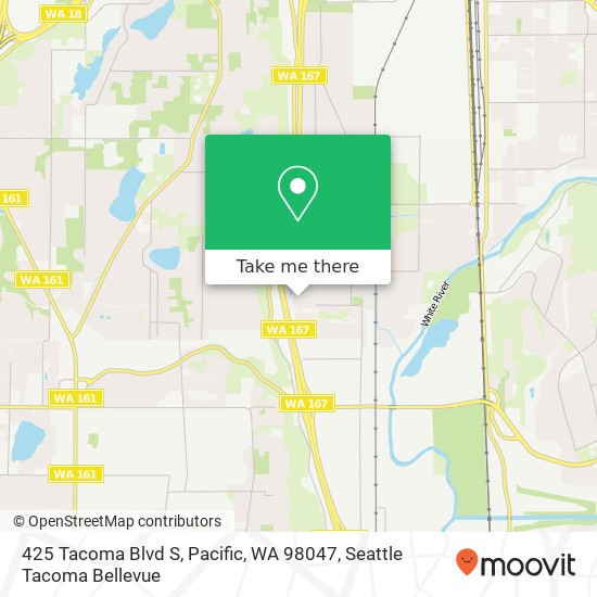 Mapa de 425 Tacoma Blvd S, Pacific, WA 98047