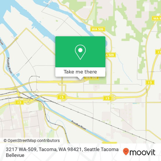Mapa de 3217 WA-509, Tacoma, WA 98421