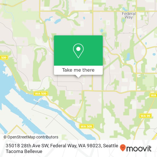 Mapa de 35018 28th Ave SW, Federal Way, WA 98023