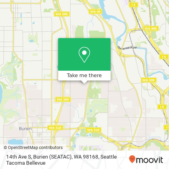 Mapa de 14th Ave S, Burien (SEATAC), WA 98168