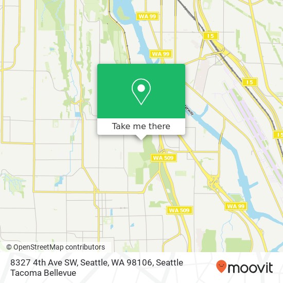 Mapa de 8327 4th Ave SW, Seattle, WA 98106