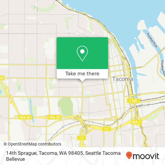 Mapa de 14th Sprague, Tacoma, WA 98405
