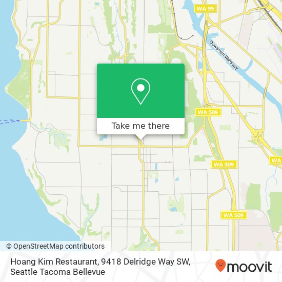 Mapa de Hoang Kim Restaurant, 9418 Delridge Way SW
