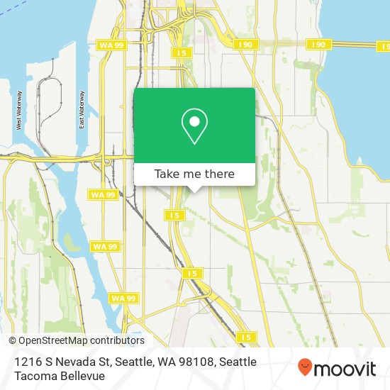 Mapa de 1216 S Nevada St, Seattle, WA 98108