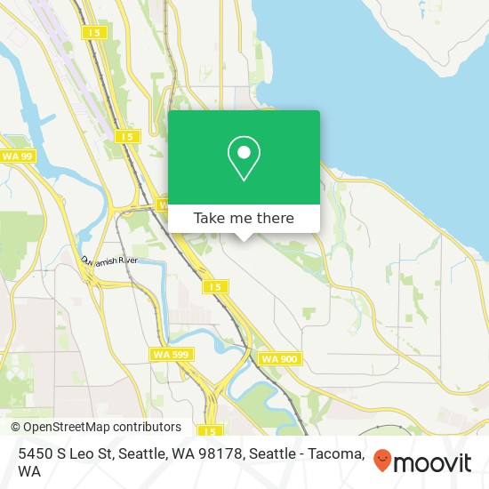 Mapa de 5450 S Leo St, Seattle, WA 98178