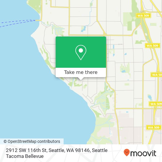 Mapa de 2912 SW 116th St, Seattle, WA 98146