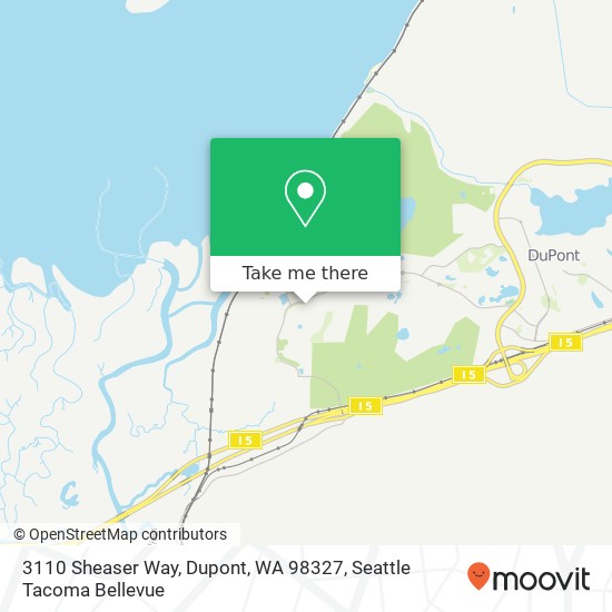 Mapa de 3110 Sheaser Way, Dupont, WA 98327