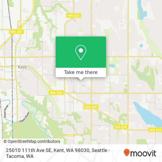 Mapa de 25010 111th Ave SE, Kent, WA 98030