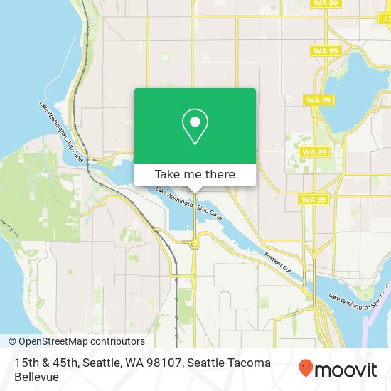 Mapa de 15th & 45th, Seattle, WA 98107
