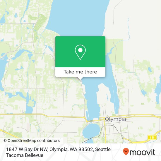 Mapa de 1847 W Bay Dr NW, Olympia, WA 98502