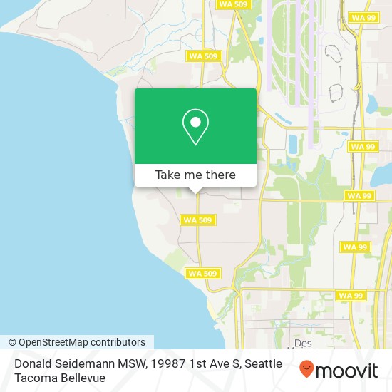 Mapa de Donald Seidemann MSW, 19987 1st Ave S