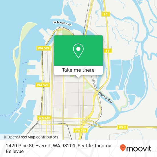 Mapa de 1420 Pine St, Everett, WA 98201