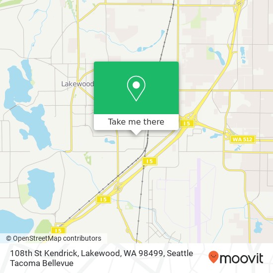 Mapa de 108th St Kendrick, Lakewood, WA 98499