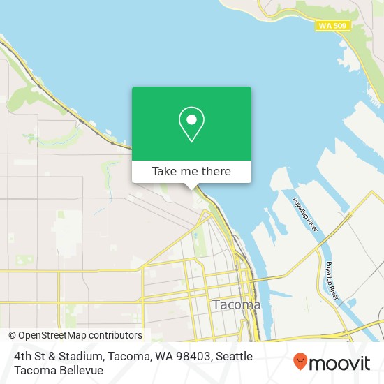 Mapa de 4th St & Stadium, Tacoma, WA 98403