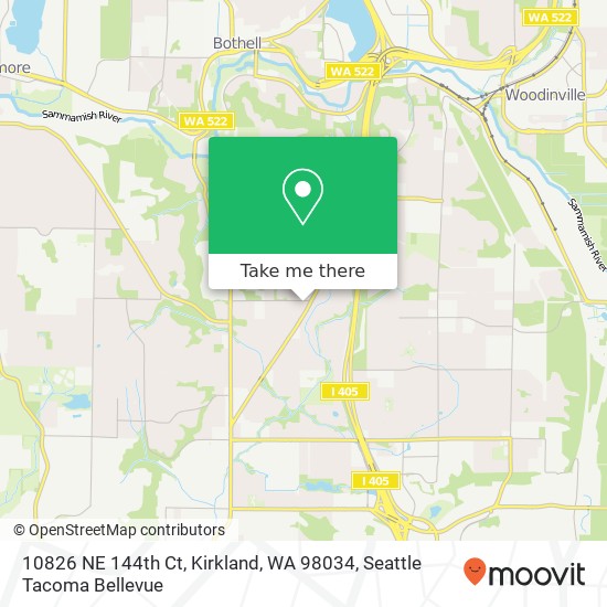 Mapa de 10826 NE 144th Ct, Kirkland, WA 98034