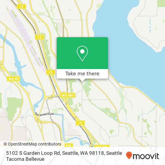 Mapa de 5102 S Garden Loop Rd, Seattle, WA 98118