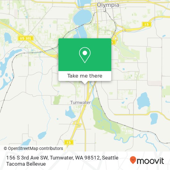Mapa de 156 S 3rd Ave SW, Tumwater, WA 98512
