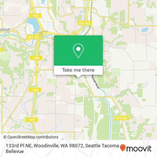 Mapa de 133rd Pl NE, Woodinville, WA 98072