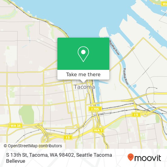 Mapa de S 13th St, Tacoma, WA 98402