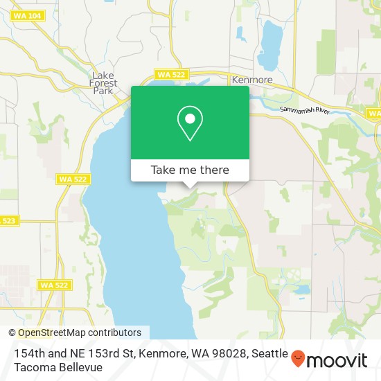 Mapa de 154th and NE 153rd St, Kenmore, WA 98028