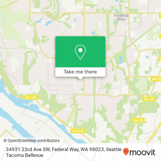 Mapa de 34931 23rd Ave SW, Federal Way, WA 98023