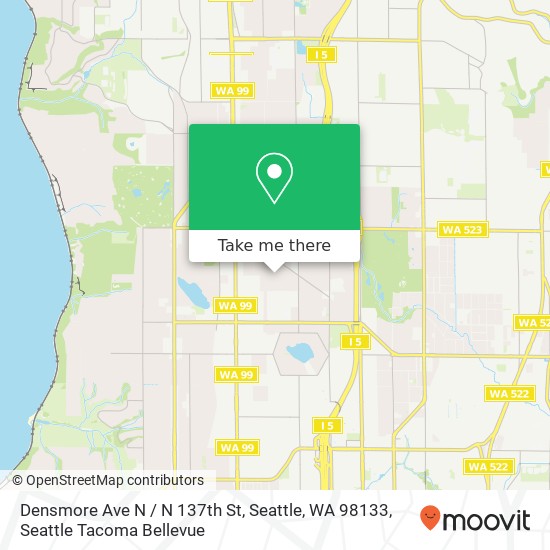 Mapa de Densmore Ave N / N 137th St, Seattle, WA 98133