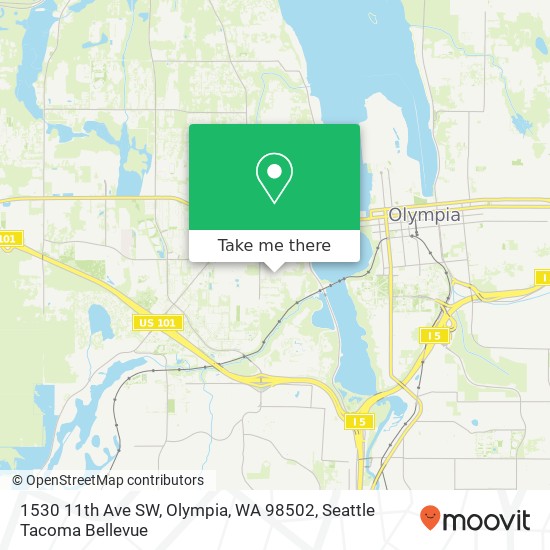 Mapa de 1530 11th Ave SW, Olympia, WA 98502