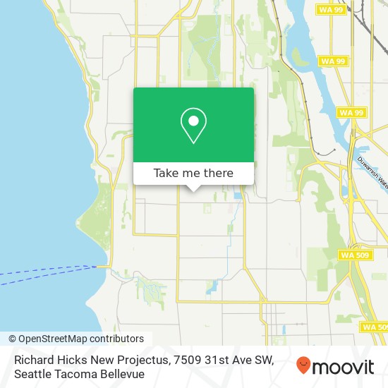 Mapa de Richard Hicks New Projectus, 7509 31st Ave SW