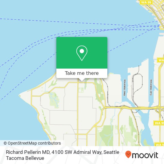 Mapa de Richard Pellerin MD, 4100 SW Admiral Way