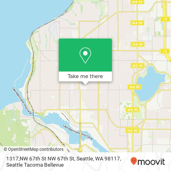 Mapa de 1317,NW 67th St NW 67th St, Seattle, WA 98117