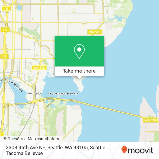 Mapa de 3308 46th Ave NE, Seattle, WA 98105