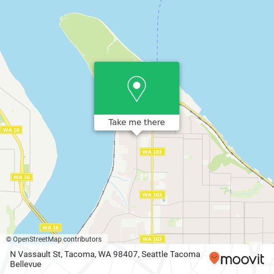 Mapa de N Vassault St, Tacoma, WA 98407