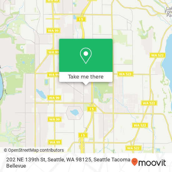 Mapa de 202 NE 139th St, Seattle, WA 98125