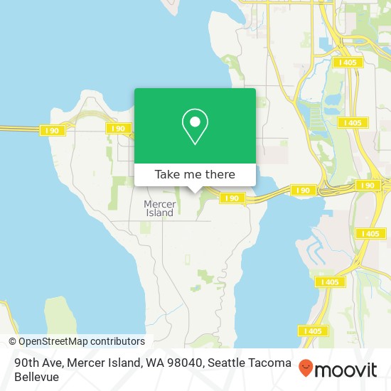 Mapa de 90th Ave, Mercer Island, WA 98040