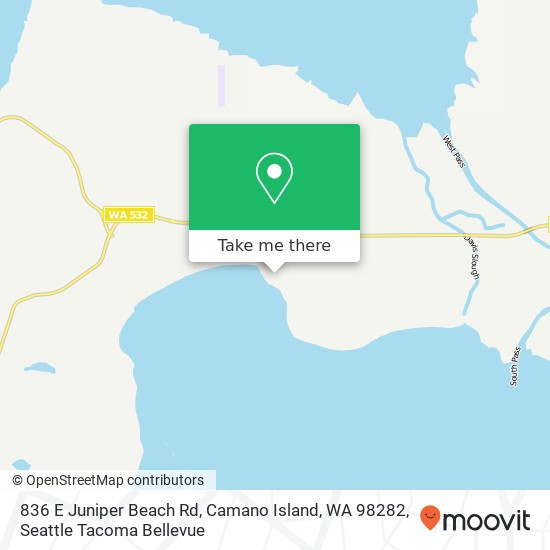 Mapa de 836 E Juniper Beach Rd, Camano Island, WA 98282