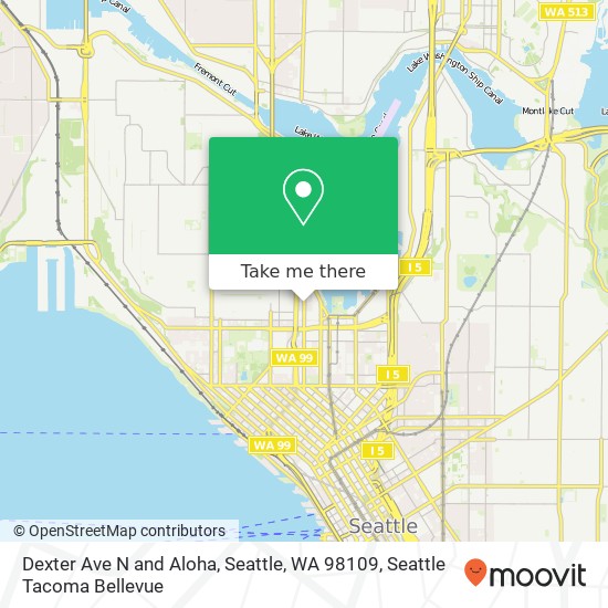 Mapa de Dexter Ave N and Aloha, Seattle, WA 98109