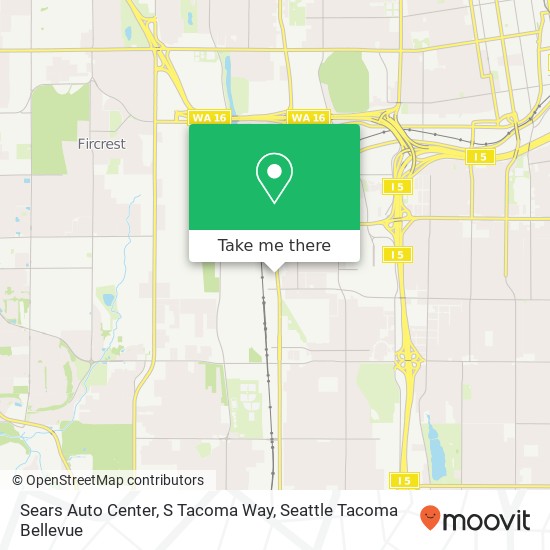 Mapa de Sears Auto Center, S Tacoma Way