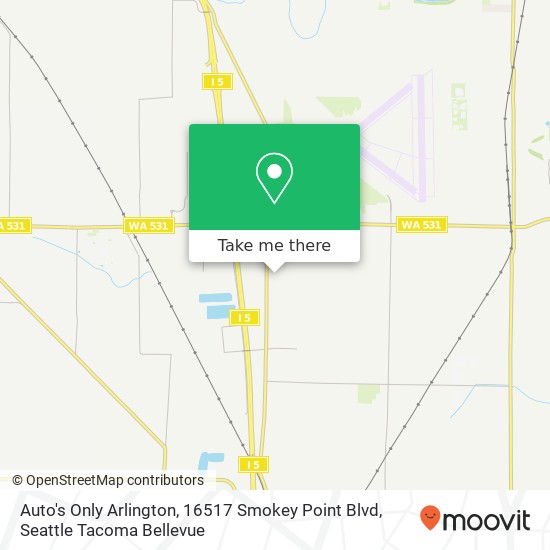 Mapa de Auto's Only Arlington, 16517 Smokey Point Blvd