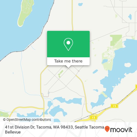 Mapa de 41st Division Dr, Tacoma, WA 98433