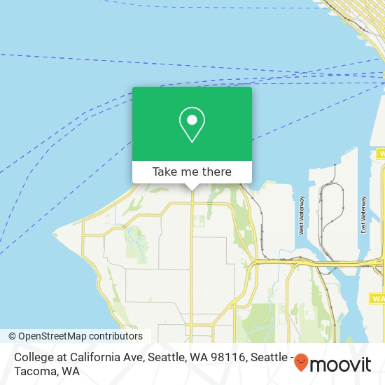 Mapa de College at California Ave, Seattle, WA 98116