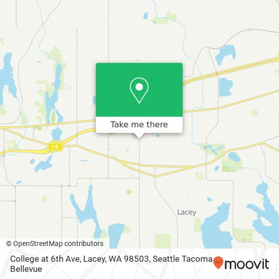 Mapa de College at 6th Ave, Lacey, WA 98503