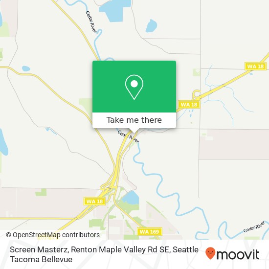 Mapa de Screen Masterz, Renton Maple Valley Rd SE