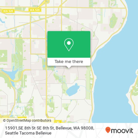 Mapa de 15901,SE 8th St SE 8th St, Bellevue, WA 98008