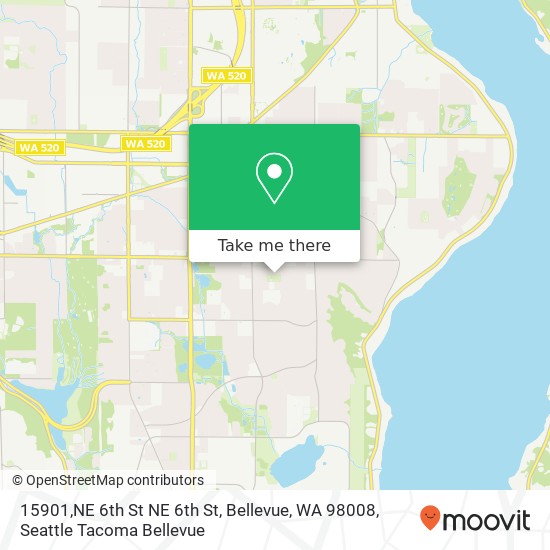 Mapa de 15901,NE 6th St NE 6th St, Bellevue, WA 98008