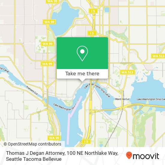 Mapa de Thomas J Degan Attorney, 100 NE Northlake Way