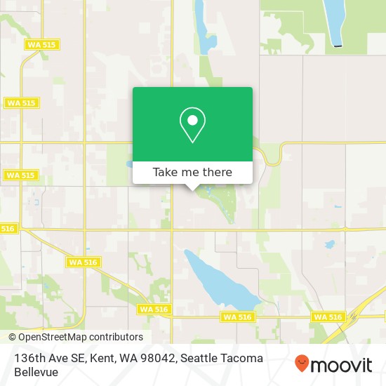 Mapa de 136th Ave SE, Kent, WA 98042