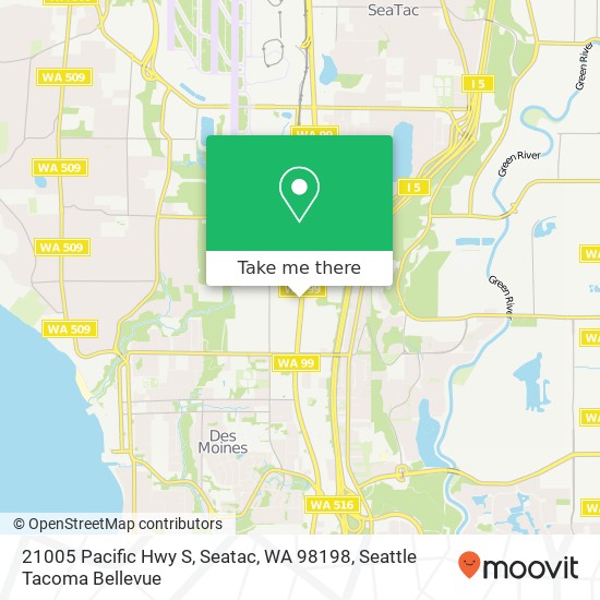 Mapa de 21005 Pacific Hwy S, Seatac, WA 98198