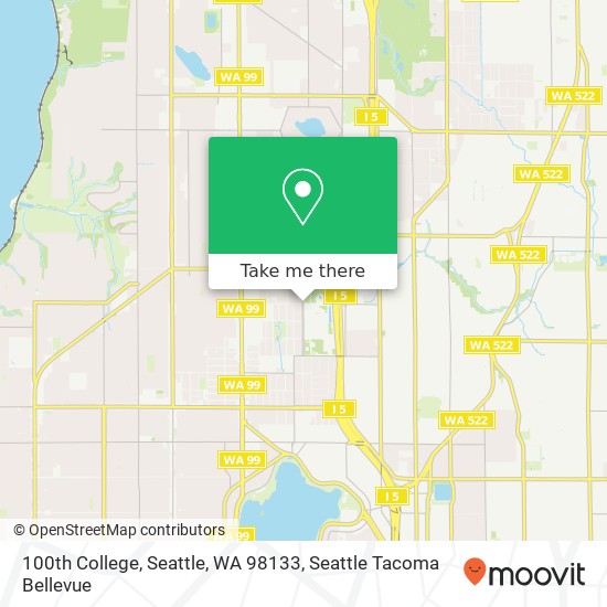 Mapa de 100th College, Seattle, WA 98133